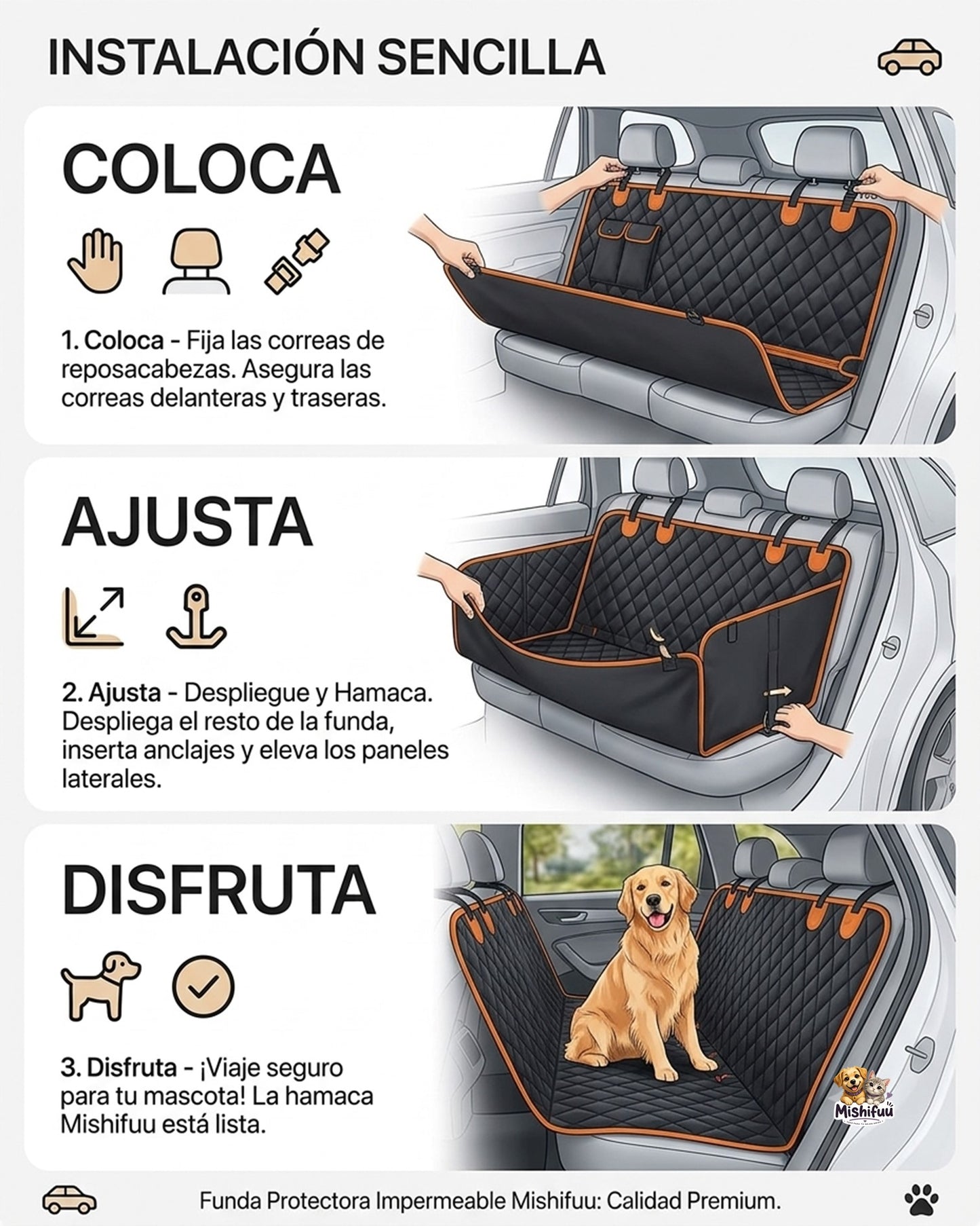 Viaja con tu mascota sin ensuciar tu coche.
